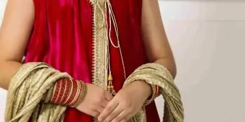 Plum Velvet Anarkali With Gotaa Work & Crushed Gold Azaar & Dupatta – Shk-1049