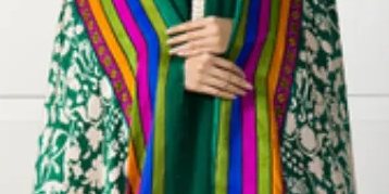 Emerald Green Pleated Long Shirt with Pearl Detailing with Capri Pants & Block Printed Dupatta – SHK-1047