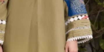 Olive Green Screen Printed Shirt With Detailing Paired With Matching Shalwar – SHK-1061