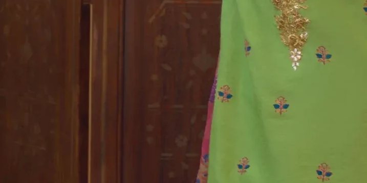 Green gotaa shirt with block printed gharara and dupatta – SHK-1084
