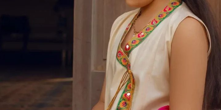 Silk angarkha with detailing with coordinated azaar and dupatta – SHKK-1092