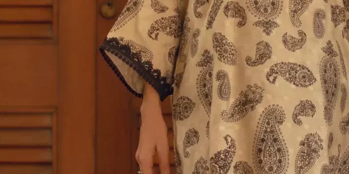 Beige printed silk shirt with matching shalwar – SHK-1086