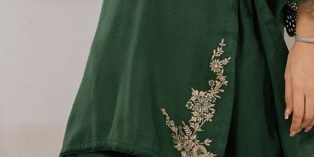 Green Shawl Embroidered Set – SHK-1240