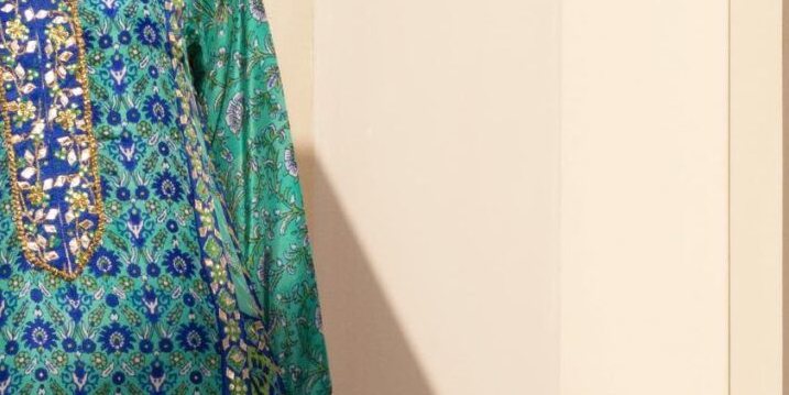 Sabeen Turquoise Gotaa Kaftan