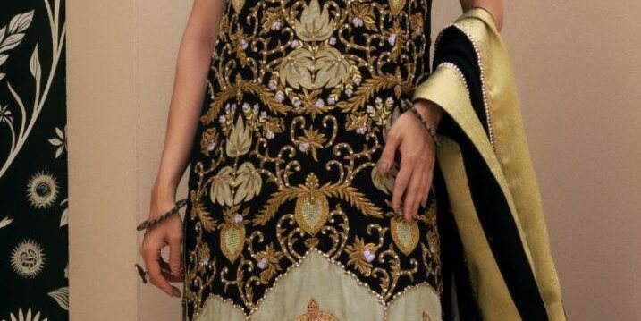 Maya Black Seagreen Gharara