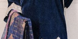 Javeria Navy Firdous Velvet Set