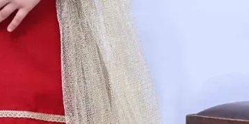 Mom4Little Red Raw Silk Gharara Set
