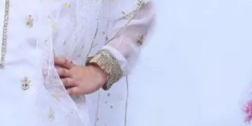Mom4Little  White Chiffon Gharara Set