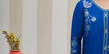 Tavia Cobalt Shirt and Dupatta