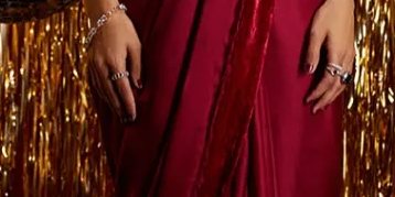 Carmine Charmeuse Saree And Velvet Blouse