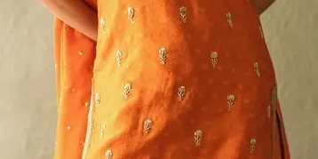 Zarisha Orange Zari Gharara Set