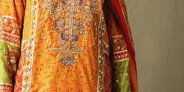 Marea Orange Silk Shalwar Set