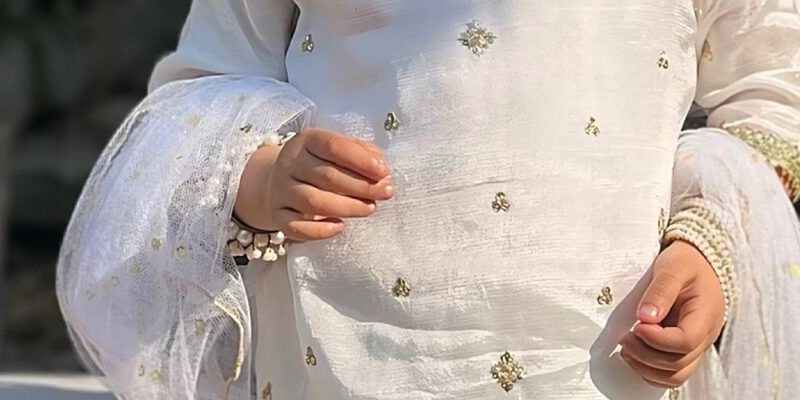 White Raw silk Gharara Set