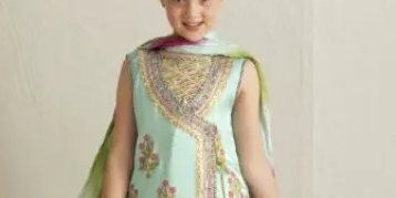 Ferozi Block Angrakha & Gharara Set