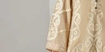 Champagne Embroidered Organza Three-Piece Suit