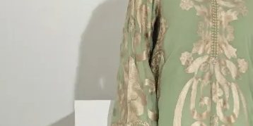 Sage Green Heavy Embroidered Scalloped Suit