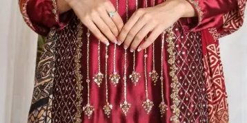 2-Piece Pure Sheesha Silk Suit (Maroon)