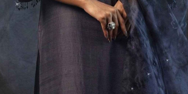 Dusky Charcoal Rawsilk