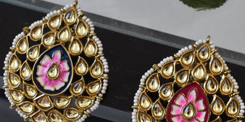 Jumbo Kundan Pear Studs