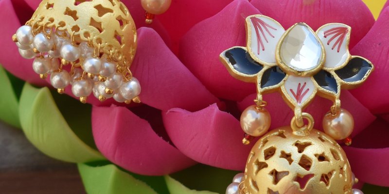 Mini Cutwork Lotus Jhumkis