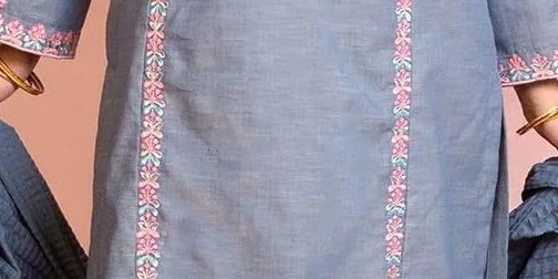 Cotton Embroidered 3 Pc Suit