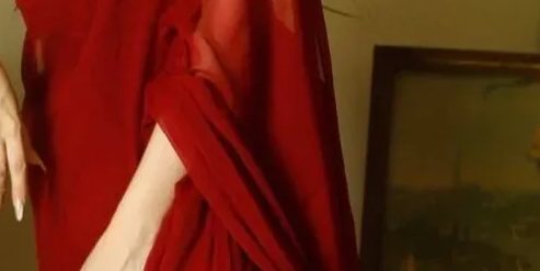 Crimson Rose Chiffon Saree