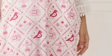 White kaftan with pink jaal detailing – SHK-962