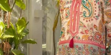 Beige Block Printed Kaftan with Matching Duppatta – SHK-938