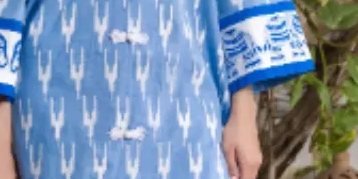 Light Blue Cotton Tunic With Detailing Paired With Matching Capri Pants – SHK-1058