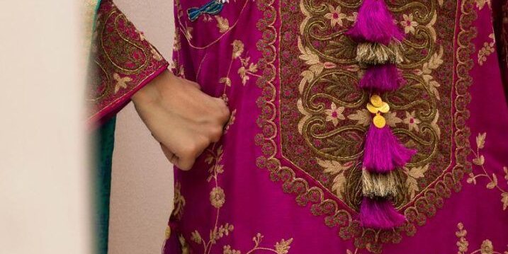 Fariha Plum Embellished Kaftan