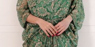 Sumara Emerald Lace Kaftan Set
