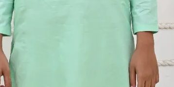 Mom4Little Pret Cotton Sea Green and white kurta pajama