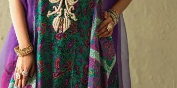 Seren Emerald-Purple Silk Kaftan