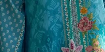 Amaris Sky-Blue Crepe Kaftan