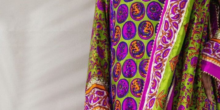 Chartreuse & Magenta Vibrant Printed Drape Set