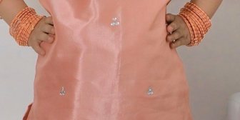 Mom4little – Peach Katan Farshi shalwar set – 2 Piece