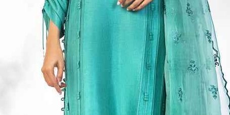 Teal Rawsilk suit