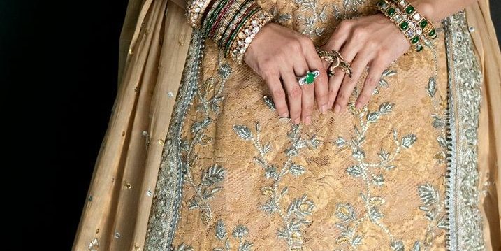 Gold Chantilly Shirt with Crushed Farshi Gharara