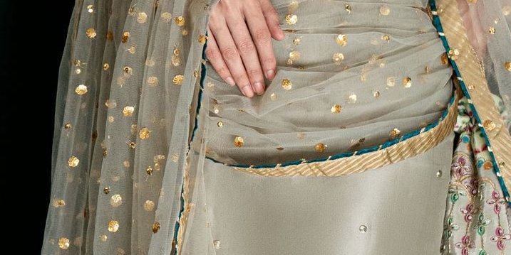 Grey Mukaish Sheesha Silk Shirt with Gold Dhaka Pajama