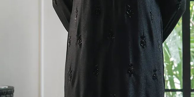 Midnight Black Handcrafted Luxury kurta set