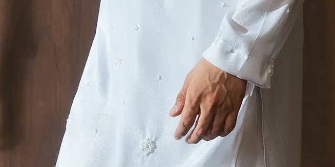 Pearl Ivory Hand Embellished Luxury Kurta Set